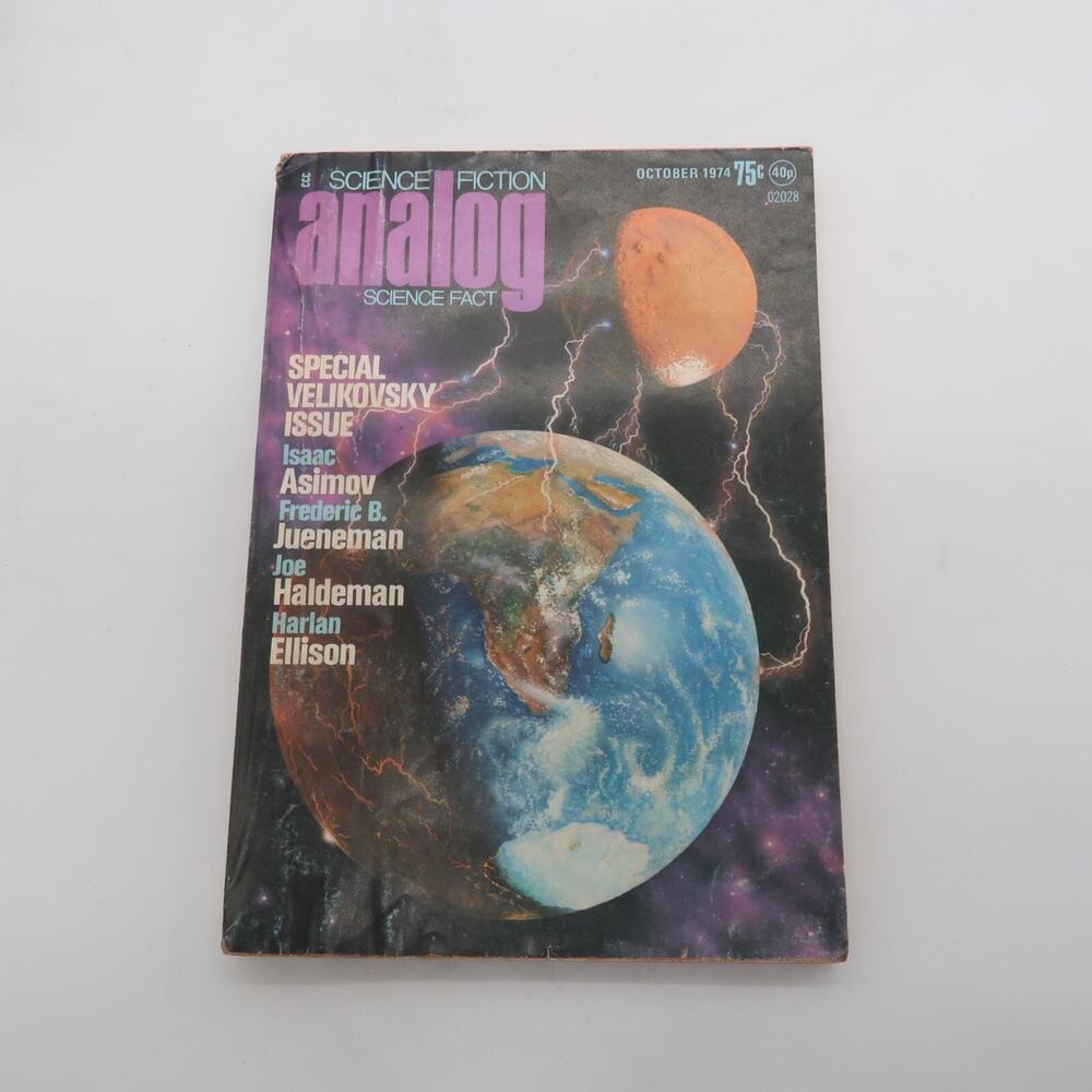 Vintage 1974 Analog Science Fiction Magazine Lot of 5 Asimov Ellison - Lot #12